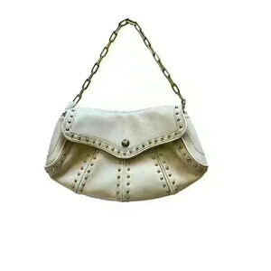 Maxx New York Crossbody Bag Leather Purse Off-White Hand Bag Gold Chain Strap